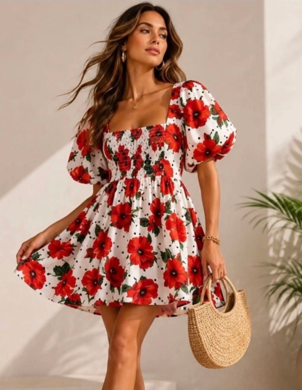 Maeve anthropologie babydoll dress floral polka dot XS -S NwT